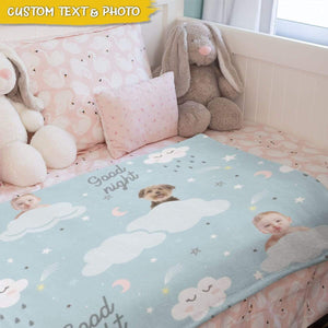 GeckoCustom Upload Photo Goodnight Dog Blanket HN590