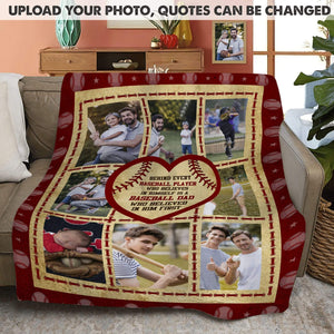 GeckoCustom Upload Photo Inspirational Quotes Baseball Blanket HN590