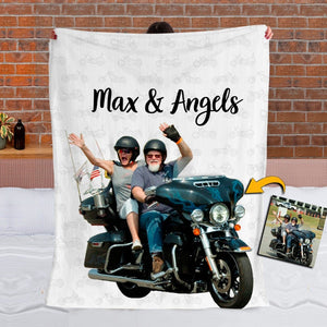 GeckoCustom Upload Your Photo Biker Blanket, Motorcycle Blanket, HN590