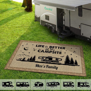 GeckoCustom Welcome To Our Campsite  Camping Patio Rug, Patio Mat HN590