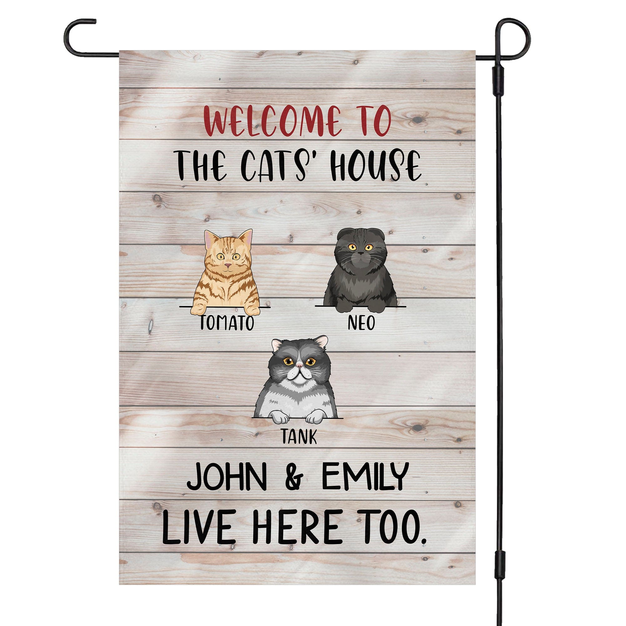 GeckoCustom Welcome To The Cat's House Cat Garden Flag 12"x18"