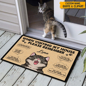 GeckoCustom When Visiting My House Cat Doormat HN590