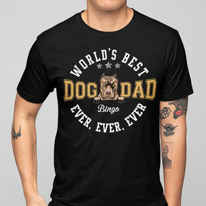 GeckoCustom Worlds Best Dog Dad Personalized Custom Dog Frontside Shirt C424 Basic Tee / Black / S