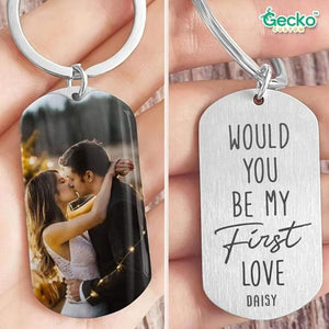 GeckoCustom Would You Be My First Love Valentine Metal Keychain HN590 No Gift box / 1.77" x 1.06"