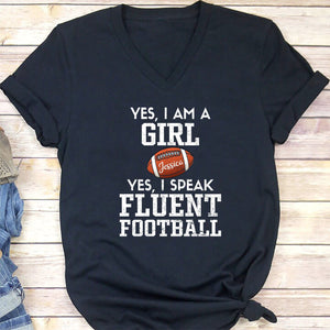 GeckoCustom Yes I Am A Girl Football Personalized Custom Football Shirt H502