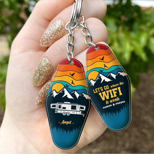 GeckoCustom YHN Happy Campers Camping Keychain, Camping Gift, Custom Rv Camping HN590