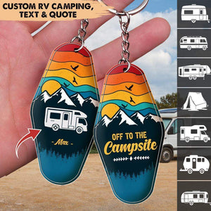 GeckoCustom YHN Happy Campers Camping Keychain, Camping Gift, Custom Rv Camping HN590