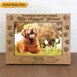 GeckoCustom You Have Left Paw Prints On Our Hearts Picture Frame T368 HN590 10"x8" / Wood Frame