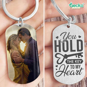 GeckoCustom You Hold The Key To My Heart Valentine Metal Keychain HN590 No Gift box / 1.77" x 1.06"