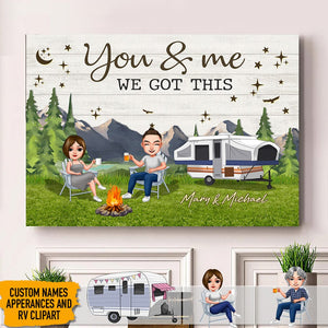 GeckoCustom You & Me And The Dogs Husband Wife Family - Couple Gift Camping Canvas K228 HN590