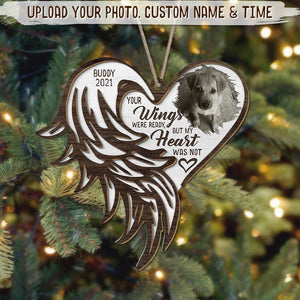 GeckoCustom Your Wings Were Ready But My Heart Was Not Dog Cat Layered Wood Ornament HN590 4×4 inches / Pack 3